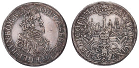Augsburg-Stadt
Reichstaler 1640, mit Titel Ferdinands III./Stadtpyr vor Stadtansicht. 28,13 g. sehr schön, Felder leicht geglättet, kl. Henkelspur un...