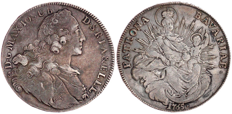 Bayern
Maximilian III. Joseph, 1745-1777
Madonnentaler 1765. 27,78 g. sehr sch...