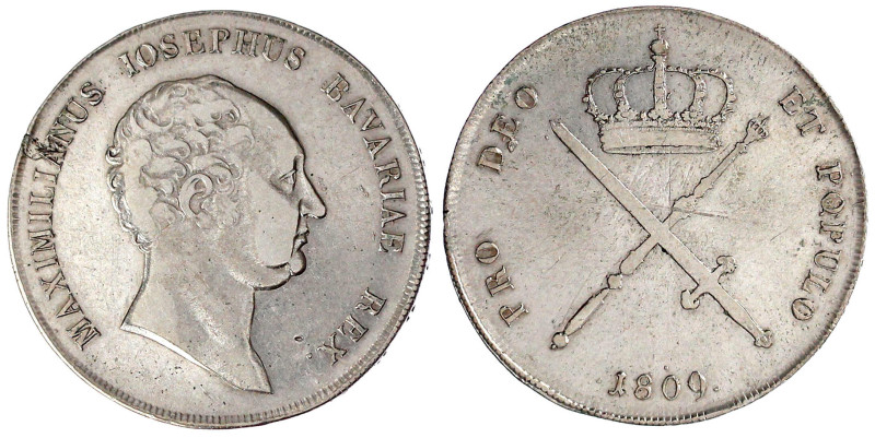 Bayern
Maximilian IV. (I.) Joseph, 1799-1806-1825
Kronentaler 1809. Seltenes e...
