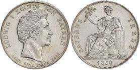 Bayern
Ludwig I., 1825-1848
Geschichtstaler 1830. Bayerns Treue. gutes vorzüglich. Jaeger 40. Thun 58. AKS 125.