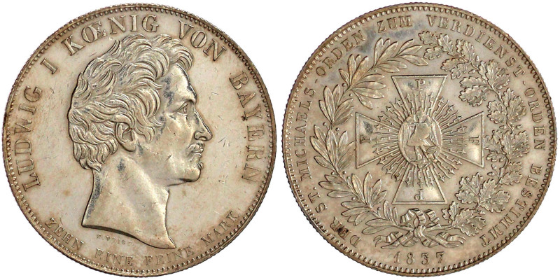 Bayern
Ludwig I., 1825-1848
Geschichtstaler 1837. Der St. Michaels-Orden. gute...