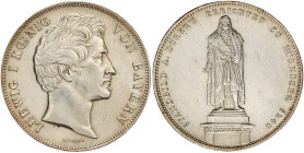 Bayern
Ludwig I., 1825-1848
Geschichtsdoppeltaler 1840. Standbild Dürers in Nürnberg. Randschrift b. vorzüglich, kl. Kratzer. Jaeger 78. Thun 78. AK...