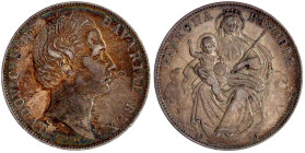 Bayern
Ludwig II., 1864-1886
Madonnentaler 1870. gutes sehr schön, schöne Patina. Jaeger 107. Thun 105. AKS 176.