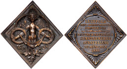 Bayern-München, Stadt
Rautenförmige Bronzegussplakette 1888. Deutsch-Nationale Kunstgewerbe-Ausstellung in München unter dem Protektorat des Prinzreg...