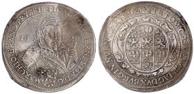 Brandenburg-Ansbach
Joachim Ernst, 1603-1625
Reichstaler 1620, Nürnberg oder Fürth. 29,10 g. sehr schön, Fassungsspuren, selten. Davenport. 6227.