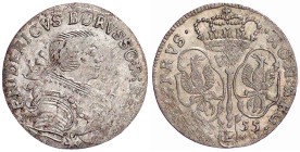 Brandenburg-Preußen
Friedrich II., 1740-1786
Sechsgröscher 1755 E, Königsberg. vorzüglich, justiert. Olding 206c.