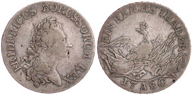 Brandenburg-Preußen
Friedrich II., 1740-1786
Reichstaler 1786 A, Berlin. Greisenantlitz. 21,86 g. sehr schön, winz. Schrötlingsfehler. Olding 70. v....