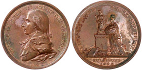 Brandenburg-Preußen
Friedrich Wilhelm III., 1797-1840
Bronzemedaille 1803 von Loos u. Döll, a.d. Huldigung der mit dem Staat vereinigten Provinzen. ...