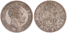 Brandenburg-Preußen
Friedrich Wilhelm III., 1797-1840
Taler 1823 A. sehr schön, min. Randfehler. Jaeger 59. Thun 247. AKS 14.