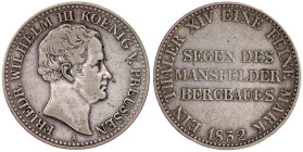 Brandenburg-Preußen
Friedrich Wilhelm III., 1797-1840
Ausbeutetaler 1832 A. sehr schön. Jaeger 63. AKS 18. Olding 184.