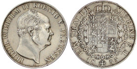 Brandenburg-Preußen
Friedrich Wilhelm IV., 1840-1861
Taler 1855 A. gutes sehr schön, kl. Randfehler. Jaeger 80. Thun 260. AKS 76.