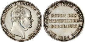 Brandenburg-Preußen
Friedrich Wilhelm IV., 1840-1861
Ausbeutetaler 1856 A. sehr schön, kl. Randfehler. Jaeger 81. Thun 261. AKS 77. Olding 309.