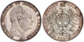 Brandenburg-Preußen
Friedrich Wilhelm IV., 1840-1861
Vereinstaler (Sterbetaler) 1861 A, Berlin. vorzüglich/Stempelglanz. Jaeger 84. AKS 78.