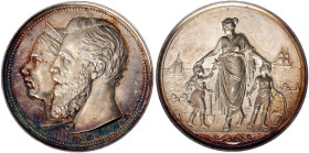 Brandenburg-Preußen
Friedrich III., 1888
Silbermedaille 1884 von Kullrich und Weigand, a.d. Ferienkolonie für arme Kinder. Köpfe Kronprinz Friedrich...