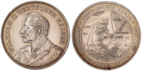 Brandenburg-Preußen
Wilhelm II., 1888-1918
Silbermedaille 1895, von Lauer. Eröffnung des Nord-Ostseekanals. 33 mm; 19,57 g. Polierte Platte, kl. Kra...