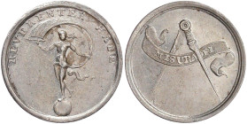 Braunschweig-Calenberg-Hannover
Ernst August, 1679-1698
Silbermedaille o.J. Auf den Harzer Bergbau. Nackte Fortuna mit wehendem Haar und Segel auf W...