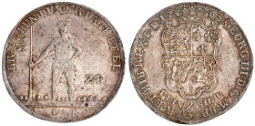Braunschweig-Calenberg-Hannover
Georg III., 1760-1820
2/3 Taler Feinsilber 1763 IAP, Zellerfeld. Wilder Mann. 13,10 g. vorzüglich, schöne Patina. We...
