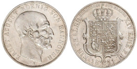 Braunschweig-Calenberg-Hannover
Ernst August, 1837-1851
Ausbeutetaler 1851 B. vorzüglich, min. Kratzer. Jaeger 81. Thun 169. AKS 134. Welter 3144.