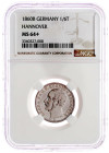 Braunschweig-Calenberg-Hannover
Georg V., 1851-1866
1/6 Taler 1860 B. Im NGC-Blister mit Grading MS 64+(bisher wurden erst 2 Ex. höher gegradet). fa...