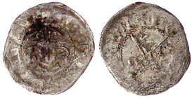 Dorpat, Bistum
Dietrich III. Damerow 1378-1400
Artig o.J. Tartu. TIDERICVS EPVS. Mitrierter Kopf v.v. (ähnlich den englischen Sterlingen)/MONETA ThA...