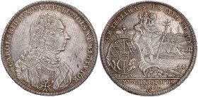Württemberg
Karl Friedrich, 1738-1744
1/2 Reichstaler 1740. Ausbeute der Grube St. Christophsthal. Stempel von Jonas Thiebaud. 14,47 g. gutes sehr s...