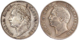 Württemberg
Wilhelm I., 1816-1864
2 X 1 Gulden: 1840 und 1841 Zur 25. Regierungsfeier. beide sehr schön. Jaeger 70, 74. AKS 85, 123.