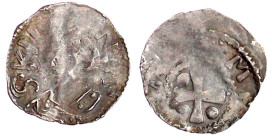 Würzburg-Kaiserliche und Königliche Münzstätte
Otto III., 983-1002
Pfennig, als Kaiser, 996/1002. Drapierte Büste des heiligen Kilian l. mit wellige...