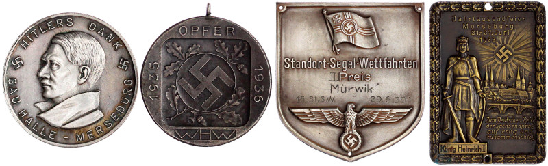 Drittes Reich
4 Medaillen/Plaketten: Jahrtausendfeier Merseburg 1933, Medaille ...