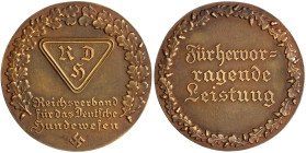 Drittes Reich
Bronzemedaille o.J. für hervorragende Leistungen. Reichsverband für das Deutsche Hundewesen (RDH). 71 mm. vorzüglich