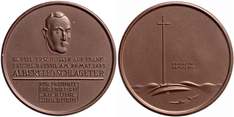 Drittes Reich
Grosse dunkelbraune Porzellanmedaille 1933 a.d. 10. Todestag Schl...