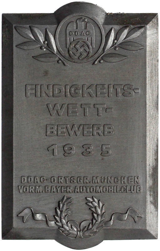 Drittes Reich
Zink-Kühlerplakette 1935 von Klotz & Kienast. DDAC Findigkeitswet...