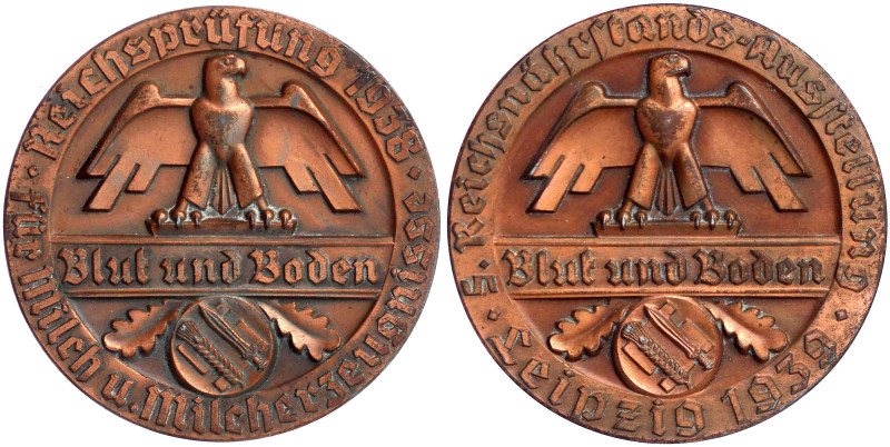 Drittes Reich
2 bronzierte Zinkmedaillen: 1938 Reichsprüfung für Milch und Milc...