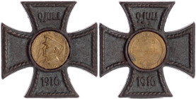 Erster Weltkrieg
Eisenguss-Kreuz "9. Juli 1916" mit eingelegter Bronzemedaille 1916 auf Paul König und die Ankunft des 1. Handels-U-Bootes "U-Deutsch...