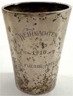 Erster Weltkrieg
Österreich: Silberbecher 800/1000 mit Wiener Punze und Gravur Weihnachten 1916 Feld Flieger-Abtlg. 69. Höhe 78 mm; 61,19 g. sehr sch...