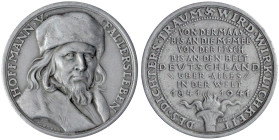Medailleure
Goetz, Karl
Zinkmedaille 1941 auf den 100. Todestag Hoffmann von Fallersleben, 36 mm. fast vorzüglich. Kienast 583.