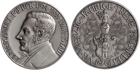 Medicina in Nummis
Firmen
Allgemein
Silbermedaille o.J. v. Poellath, a. H.E. Merck, Gründer der Fa. Merck in Darmstadt. Brb. n.l./für treue Mitarbe...