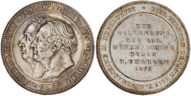 Numismatik
Grevenbroich
Versilberte Bronzemedaille 1876 v. Wittig, a.d. Fertigstellung der 200. Münzmaschine der Firma Uhlhorn. 41 mm. vorzüglich, k...