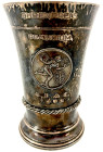 Sport
Silberbecher ADAC Ehrenpreis 1933 Präsidium. 835/1000, Hemmerle, München. Höhe 12 cm. 166,99 g. vorzüglich, schöne Patina