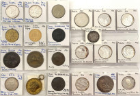 Zusammenstellungen und Lots
22 Medaillen, davon 13 X Silber, meist modern, aber auch 1 X Karl Goetz 1927 D Hindenburg, dann Bronzemed. Vatikan, Niede...