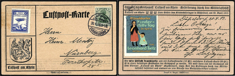 Deutschland
Deutsches Reich
Halbamtliche Flugmarken
10 Pf. Flugmarke Zeppelin...