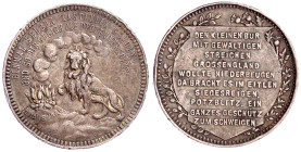 Deutsch-Südwestafrika
Silber-Spottmedaille o.J. (1902) a.d. verlorenen Burenkrieg Englands im Nachbarland Transvaal (Südafrika). Der engl. Löwe verbr...