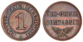 Deutsch-Neuguinea
Neuguinea Compagnie
1 Neuguinea Pfennig 1894 A. gutes vorzüglich. Jaeger 701.