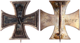 Deutschland
Deutsche Länder, bis 1918
Preussen: Eisernes Kreuz I. Klasse 1914 flache Form, Hersteller SW (Sy & Wagner, Berlin). Revers graviert "Off...