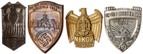 Deutschland
Drittes Reich, 1933-1945
Bielefeld, 4 versch. Tagungsabzeichen: 1933 Horst-Wessel-Tag, Tag der Arbeitsfront, HJ 1. Oberbann Aufmarsch, 1...