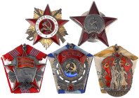 Russland
Sowjetunion, 1917-1991
5 Ehrenzeichen: Orden des Vaterländ. Krieges, Orden des Roten Sterns, Rotbanner-Orden, Orden des Roten Arbeitsbanner...