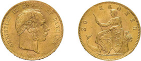 20 Kronen 1876, Christian IX., Fb. 295, kl. Kratzer und Ranfdehler, vorzüglich.