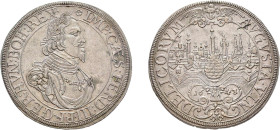 Augsburg, Taler 1642, mit Titel Ferdinand III., Dav. 5039, Forster 298, kl. Schrötlingsfehler, fast vorzüglich. Bedingung: *