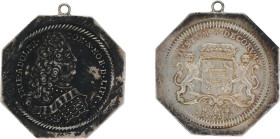 Lippe-Detmold, 1 1/4 Talerklippe (36,21g) 1715, Detmold. Münzmeister Hans Lüders, Stempelschneider Ernst Brabant. Dav. 2381, Slg. Weweler 608, beriebe...