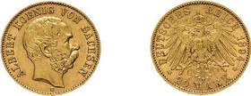 Sachsen, 20 Mark 1894, Albert. AKS 163, J. 264, sehr schön bis vorzüglich.
