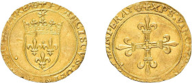 Ecu d'or au soleil (3,41g) o.J., Francois I. 1515-1547, Fb. 336, sehr schön.